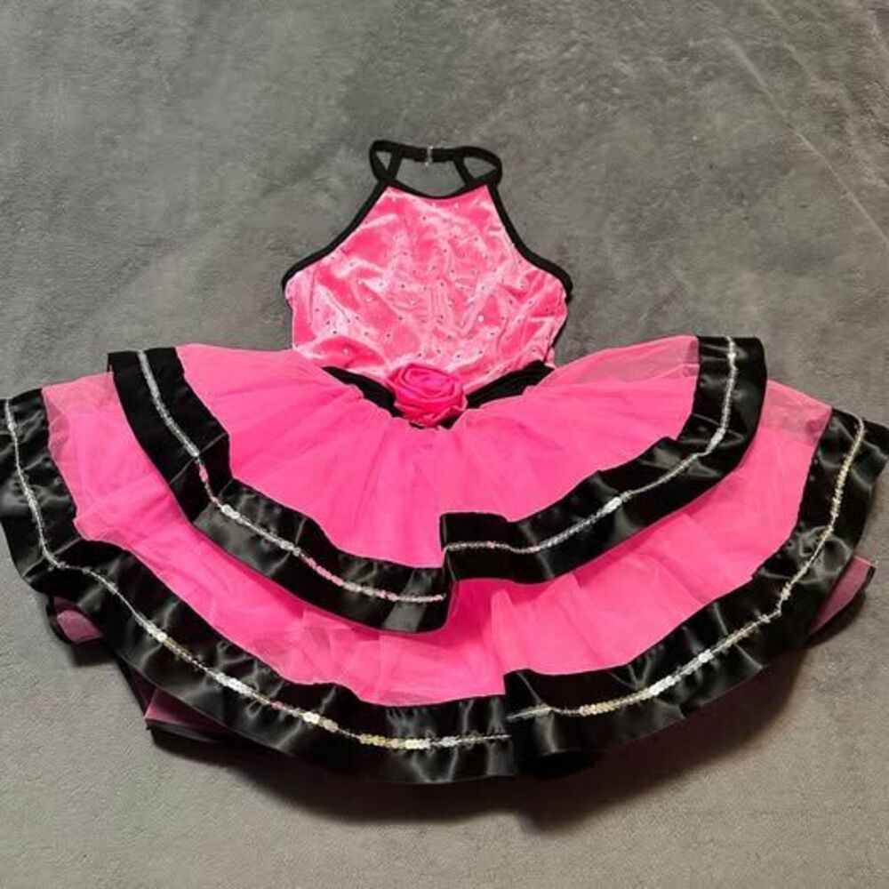 NEW Weissman Girls Foil Dot Velvet Sassy Leotard Tutu Dress Dance Costume